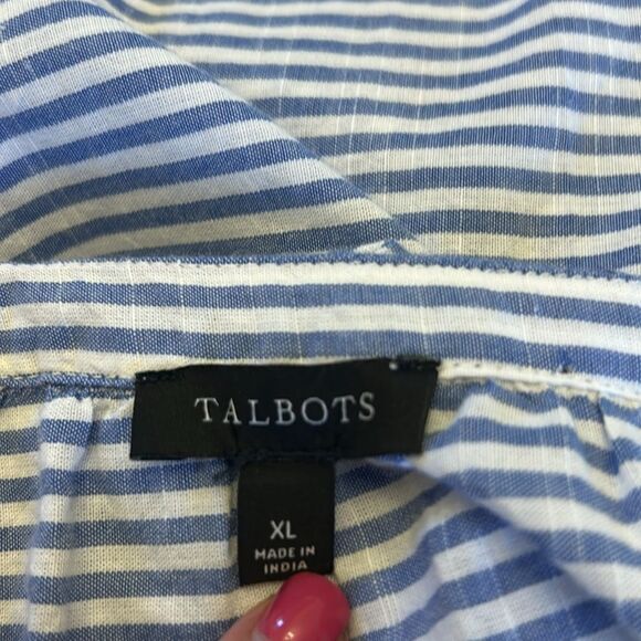 Talbots blue white striped tunic/cover up Size XL EUC - Picture 9 of 9
